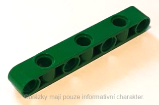 2391 Green Technic, Liftarm, Modified Perpendicular Holes Thick 1 x 7