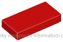 3069b Red Tile 1 x 2 with Groove