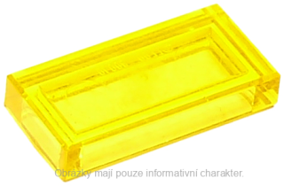 3069b Trans-Yellow Tile 1 x 2 with Groove