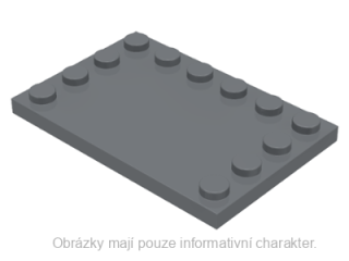 6180 Dark Bluish Gray Tile, Modified 4 x 6 with Studs on Edges