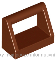 2432 Reddish Brown Tile, Modified 1 x 2 with Bar Handle