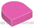 24246 Dark Pink Tile, Round 1 x 1 Half Circle Extended