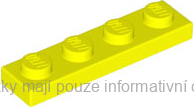 3710 Neon Yellow Plate 1 x 4