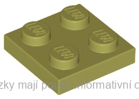3022 Olive Green Plate 2 x 2