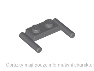 3839b Dark Bluish Gray Plate, Modified 1 x 2 with Bar Handles