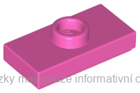 15573 Dark Pink Plate, Modified 1 x 2 with 1 Stud with Groove