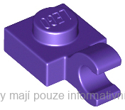 61252 Dark Purple Plate, Modified 1 x 1 with Open O Clip