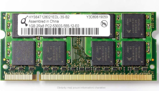 Paměť RAM do NB Qimonda HYS64T128021EDL-3S-B2 1GB 667MHz DDR2