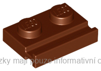 32028 Reddish Brown Plate, Modified 1 x 2 with Door Rail