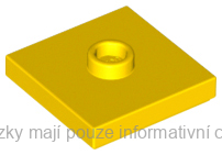87580 Yellow Plate, Modified 2 x 2 with Groove and 1 Stud in Center