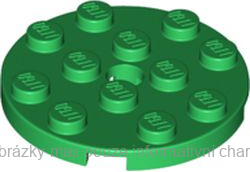 60474 Green Plate, Round 4 x 4 with Hole