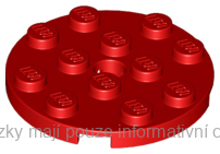 60474 Red Plate, Round 4 x 4 with Hole