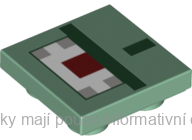 11203pb030 Sand Green Tile, Modified 2 x 2 Inverted (Minecraft Guardian)