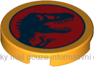 14769pb463 Bright Light Orange Tile, Round 2 x 2 with Jurassic World Logo