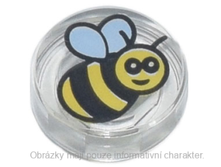 98138pb186 Transparent Tile, Round 1 x 1 with Bee