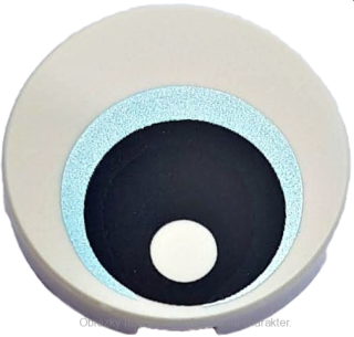 14769pb264 White Tile, Round 2 x 2 with Bottom Stud Holder with Eye