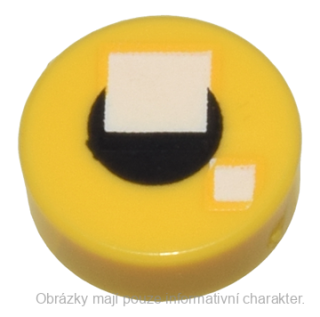 98138pb355 Yellow Tile, Round 1 x 1 (BrickHeadz Na'vi Eye)