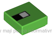 3070bpb129 Bright Green Tile 1 x 1 (Minecraft Turtle Pixelated Eye)