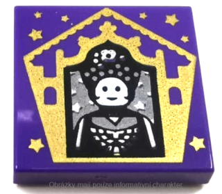 3068bpb1750 Dark Purple Tile 2 x 2 with Chocolate Frog Card Seraphina Picquery