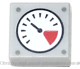 3070bpb180 Light Bluish Gray Tile 1 x 1 with Groove with White and Red Gauge