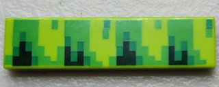 2431pb755 Lime Tile 1 x 4 with Pixelated Bright Green Pattern (Sonic Grass)
