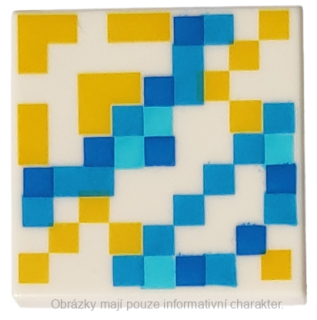 3068bpb1322 White Tile 2 x 2 with Minecraft Pixelated Glazed Terracotta