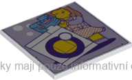 10202pb024 White Tile 6 x 6 with Minifigure and Washing Machine