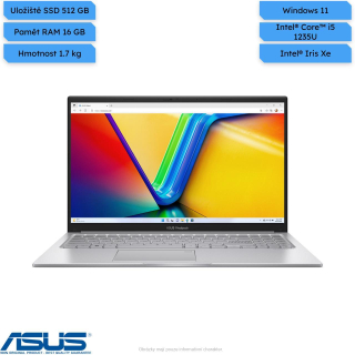 Notebook Asus Vivobook 15 (X1504ZA-BQ128W) stříbrný