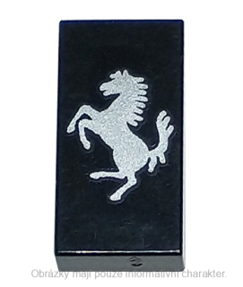 3069bpb1101 Black Tile 1 x 2 with Ferrari Logo